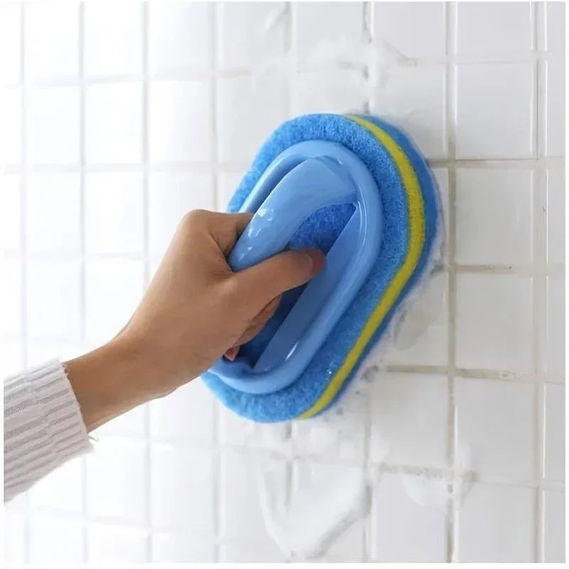 Sponge Cleaning Brush With Handle Bathtub Tile Scrub Brush Kitchen