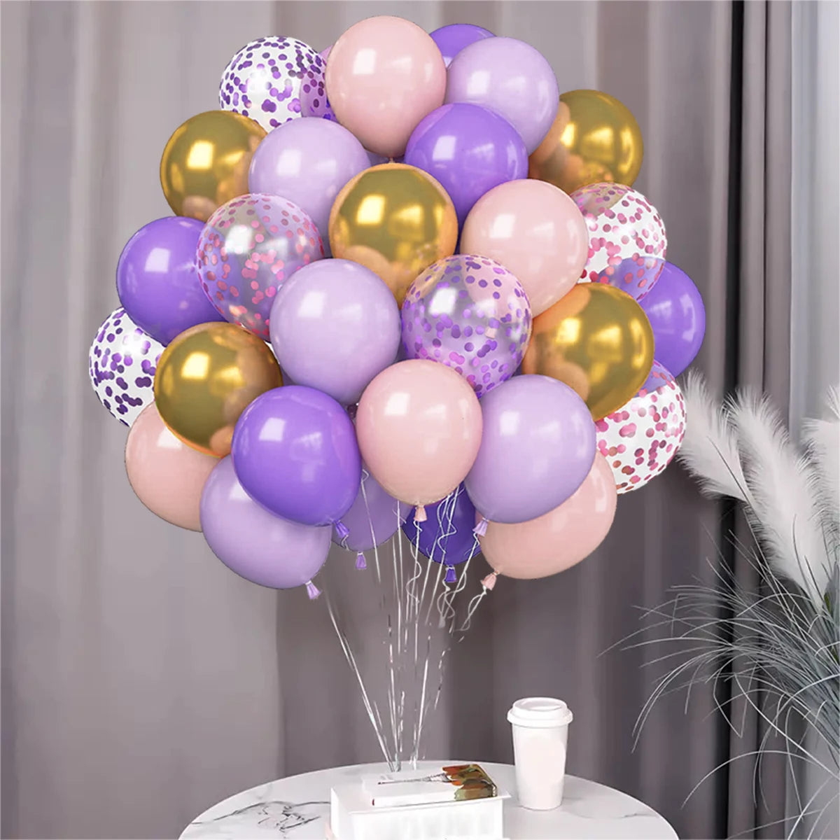 31/36/37/51/101Pcs Metallic Balloons Pearl White Latex Balloon Gold