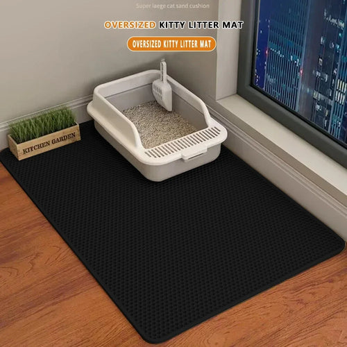 Double Layer Cat Litter Traymat Extra Large Size Sand Control Non-Slip