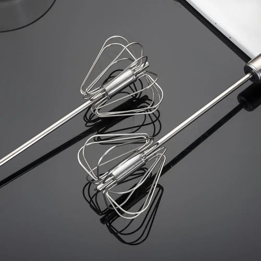 Stainless Steel Rotary Whisk Semi-Automatic Mixer Manual Whisk