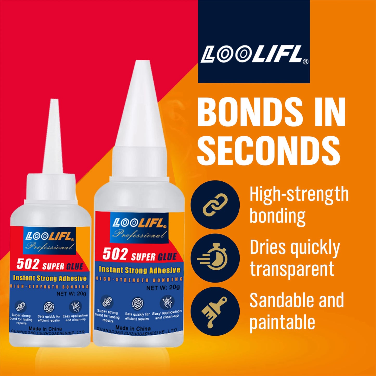 LOOLIFL Professional 502 Fast Glue Waterproof Universal Repair