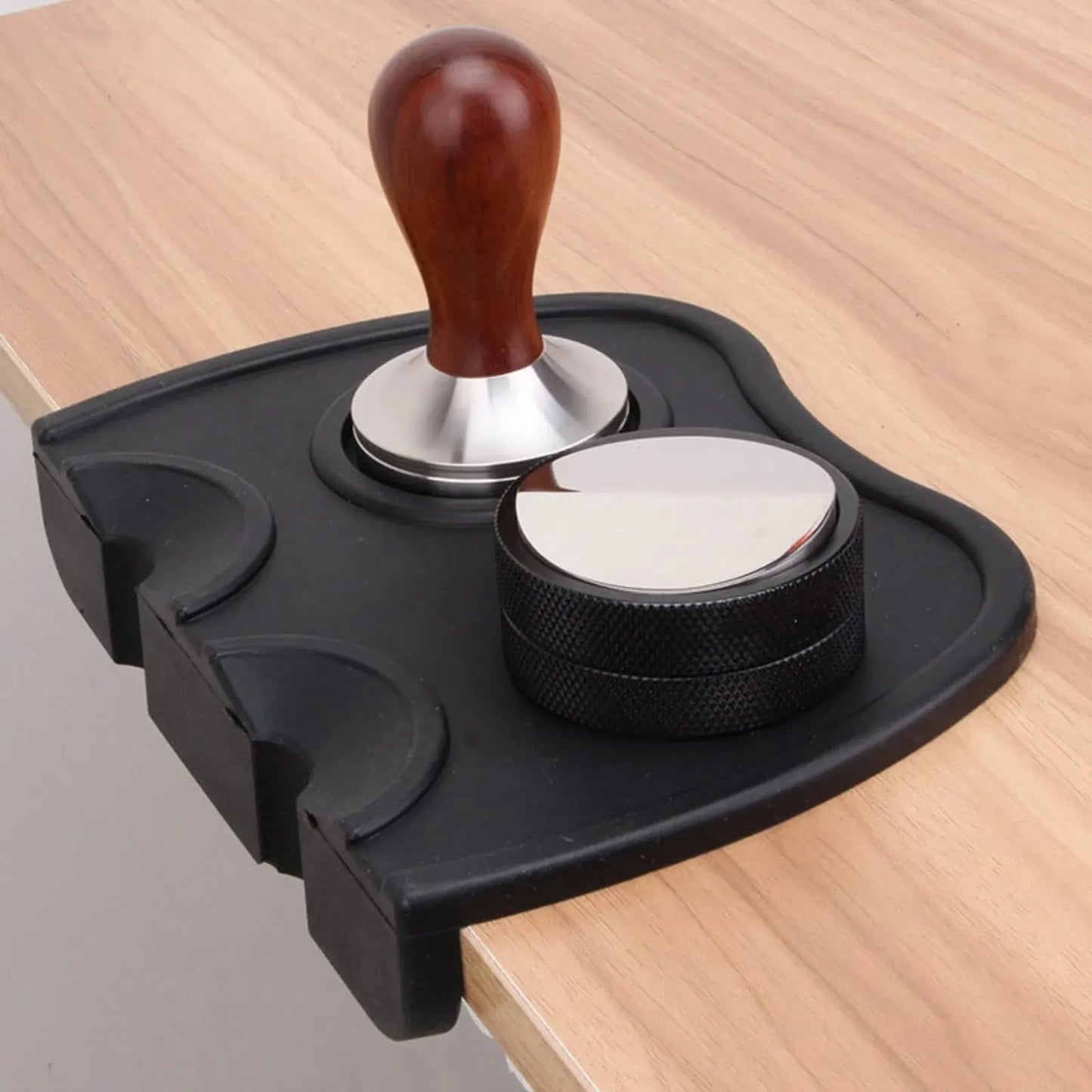 Espresso Coffee Tampers Mat Station Press Tampering Holder Corner Mat