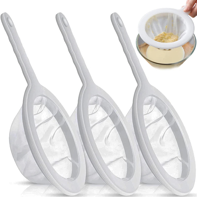 100/200/400 Mesh Washable Nylon Ultra Fine Filter Mesh Strainer Spoon