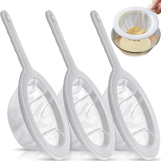 100/200/400 Mesh Washable Nylon Ultra Fine Filter Mesh Strainer Spoon