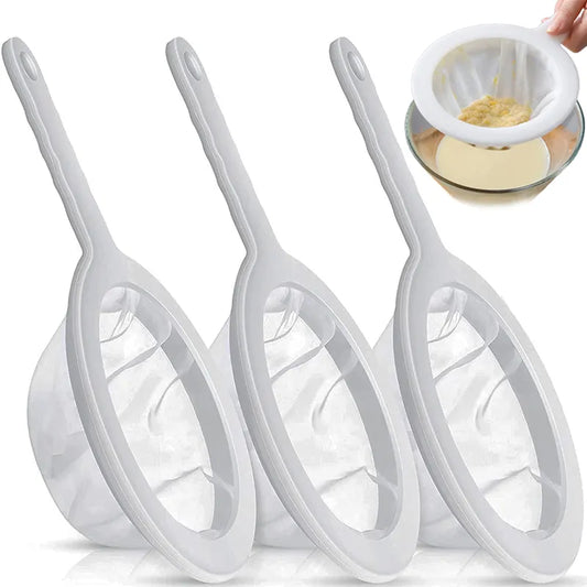 100/200/400 Mesh Washable Nylon Ultra Fine Filter Mesh Strainer Spoon