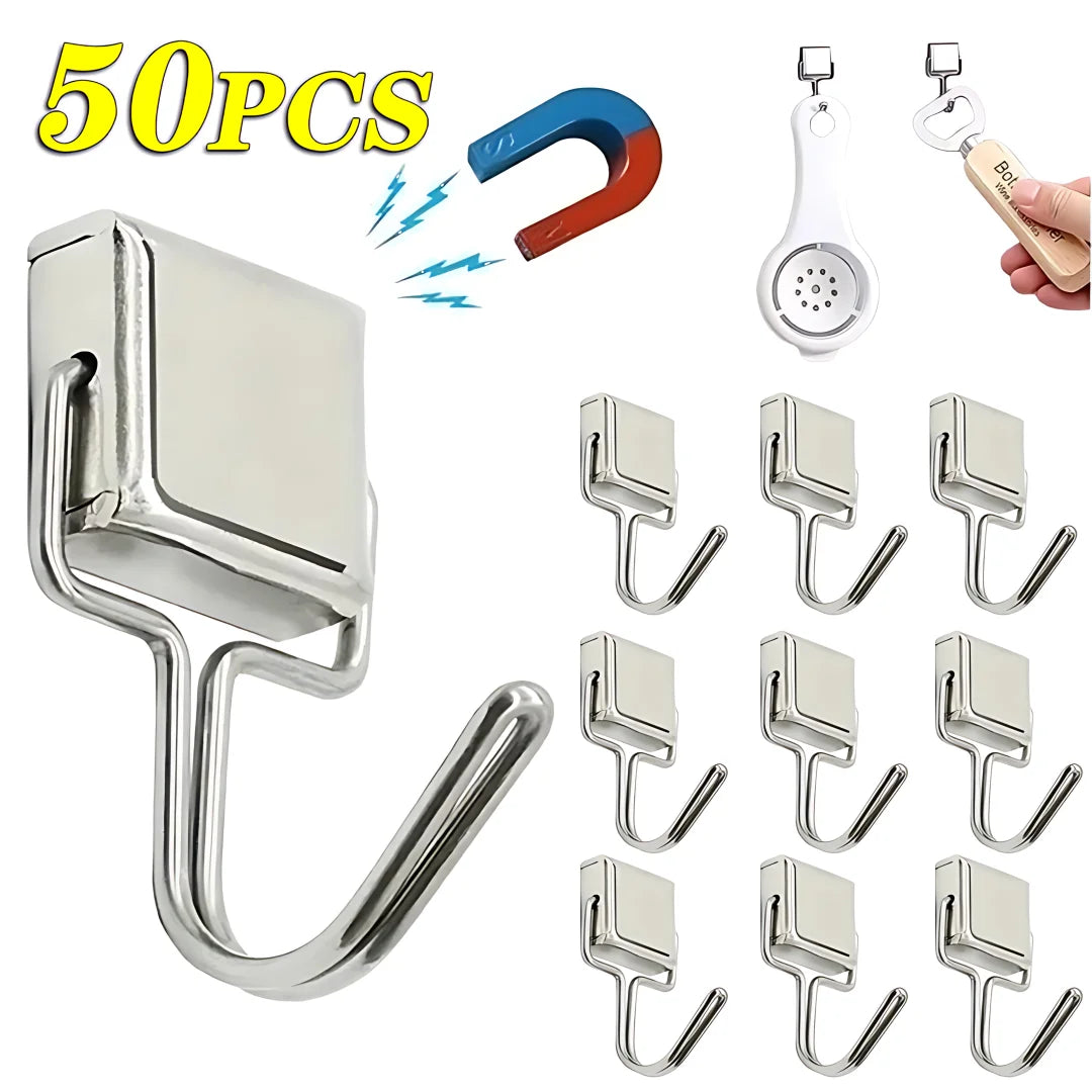 50PCS Strong Magnetic Hooks Multi-Purpose Storage Hooks Home Kitchen
