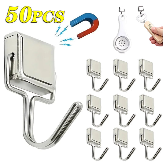 50PCS Strong Magnetic Hooks Multi-Purpose Storage Hooks Home Kitchen