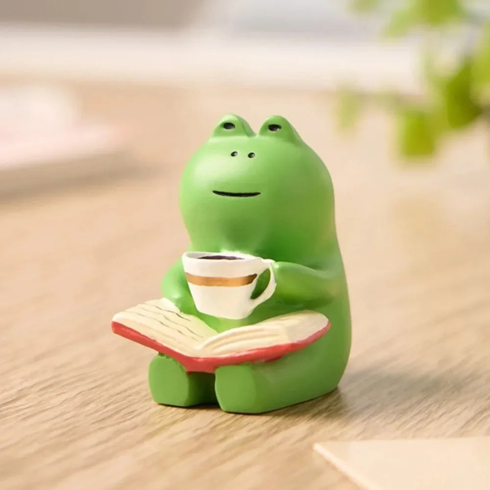 Frog Rocker Chair Cute Japanese Healing Small Decoration Office