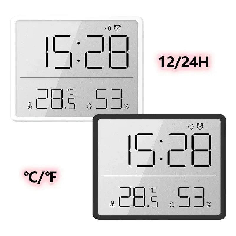 Ultra Thin Alarm Clock LCD Large Screen Digital Temperature Hygrometer