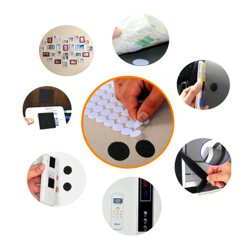 10/15/20mm Transparent Dot Sticker Self Adhesive Hook and Loop