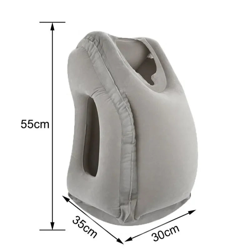 1pc Inflatable Air Cushion Travel Pillow Headrest Chin Support