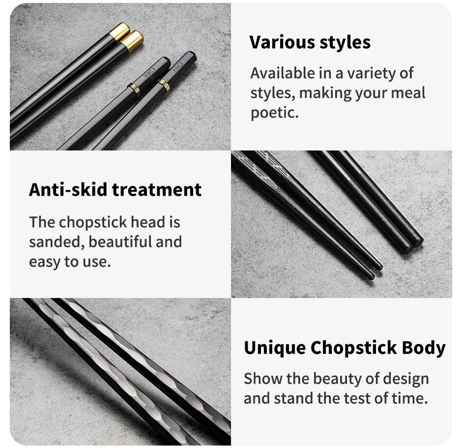Clearance_5 Pairs Japanese Chopsticks Korean Chopsticks Reusable