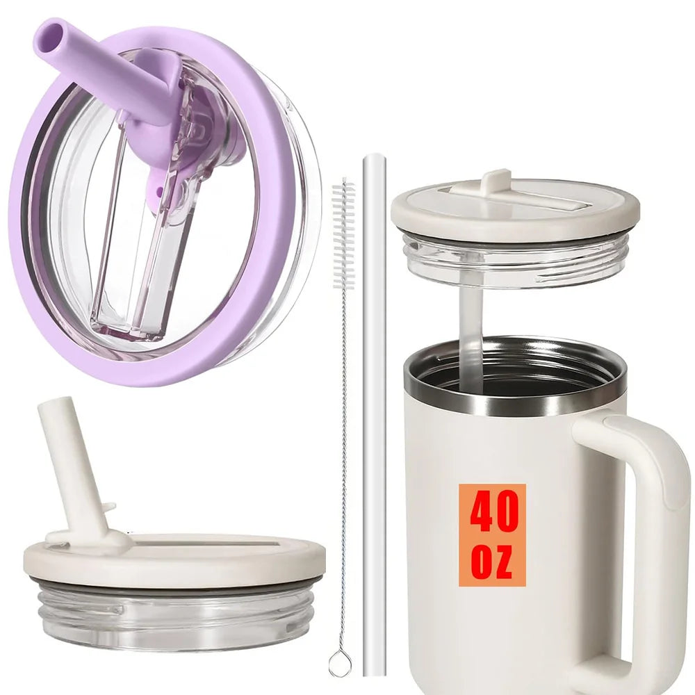 40oz Lid for Stanley Flip Straw Leak Proof Spill-proof Cup Cover