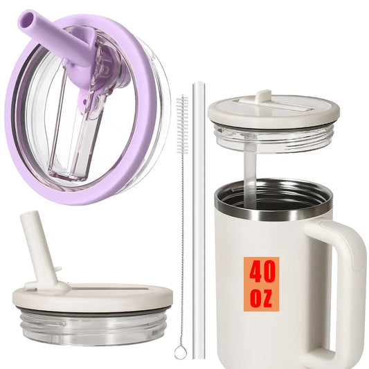 40oz Lid for Stanley Flip Straw Leak Proof Spill-proof Cup Cover