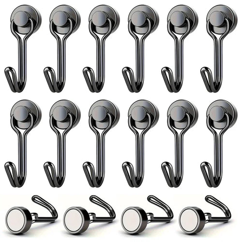 20pcs black Magnetic Hooks Heavy Duty Neodymium Rare Earth Magnetic