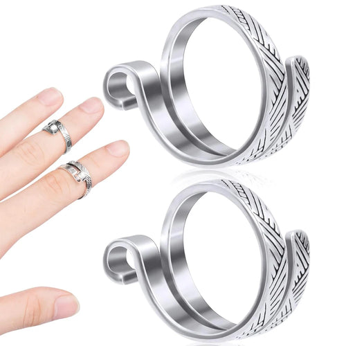 2pcs Adjustable Knitting Crochet Loop Ring Knittied Yarn Guide Finger
