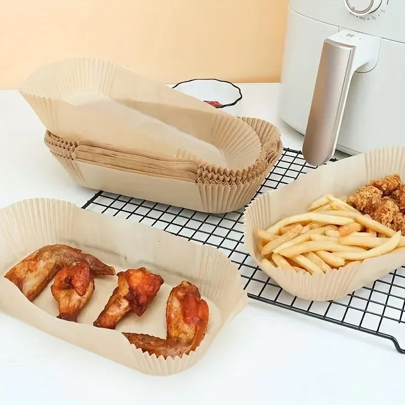 Extra Large Rectangular Paper Air Fryer Liners - Non-Stick, Easy