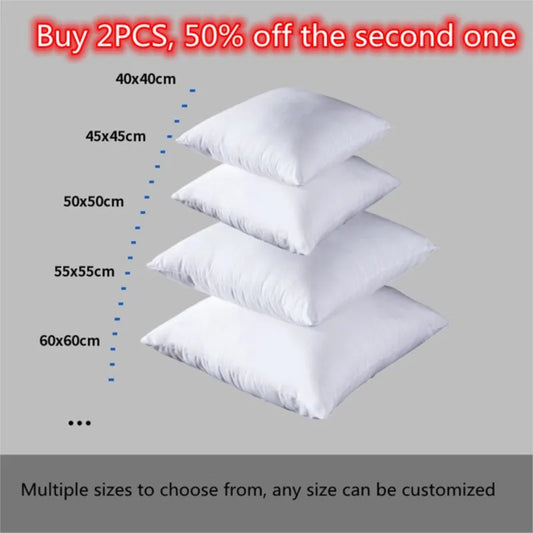 100%cotton standard white bounce back pillow cushion core sofa car