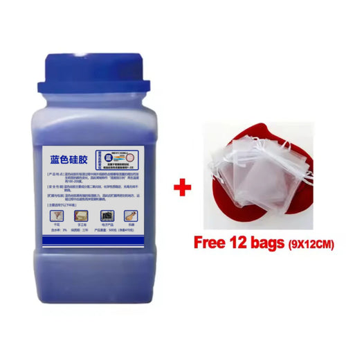 500g Blue/clear/orange Waterproof Reusable Silica Gel Beads Bottles