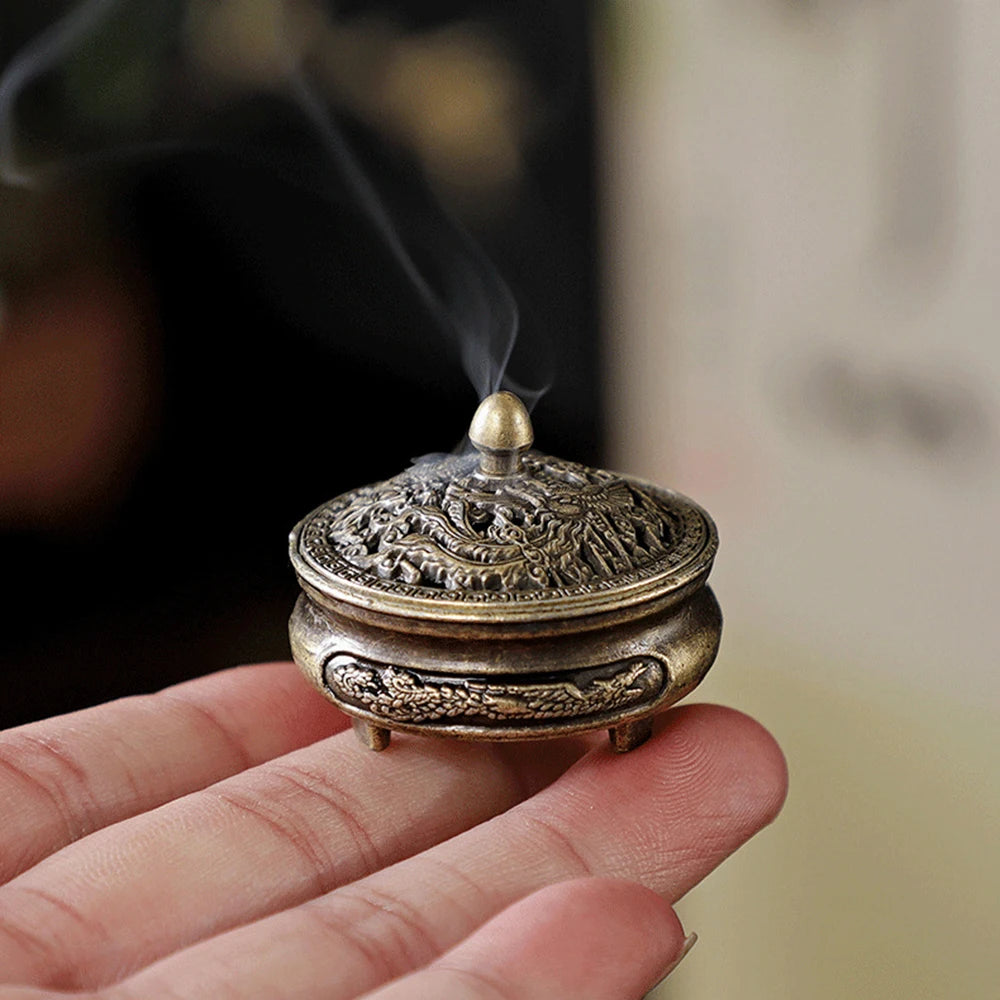 1PC Longfeng Fingertip Stove, Three-Legged Small Incense Burner,
