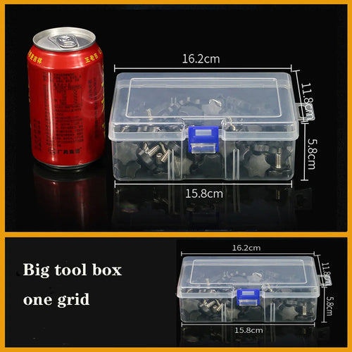 Transparent Plastic box Screw Compartment Box Jewelry Earring Display