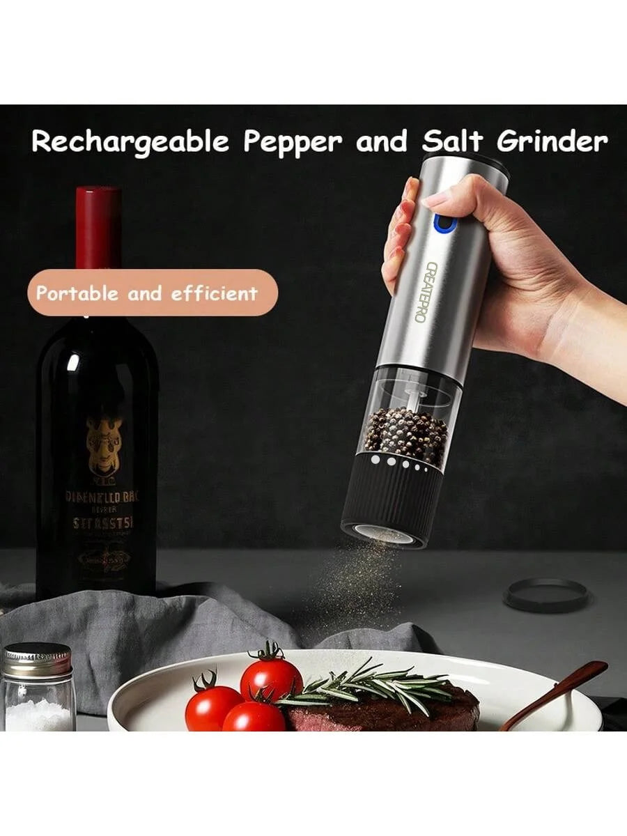 Electric Salt and Pepper Grinder Automatic Rechargeable Pepper Mill