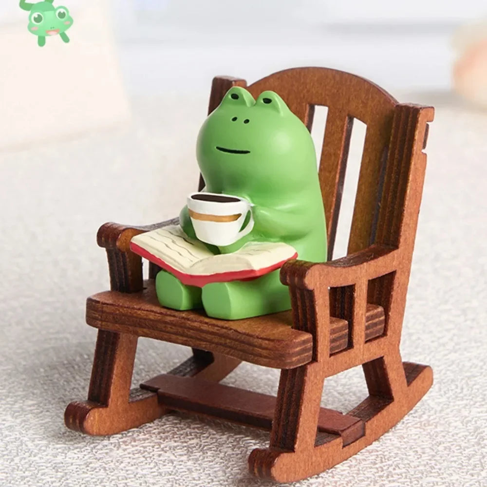 Frog Rocker Chair Cute Japanese Healing Small Decoration Office
