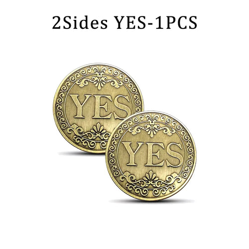 YES NO Decision Coins Magic Coin Collections Good Luck Vintage Antique
