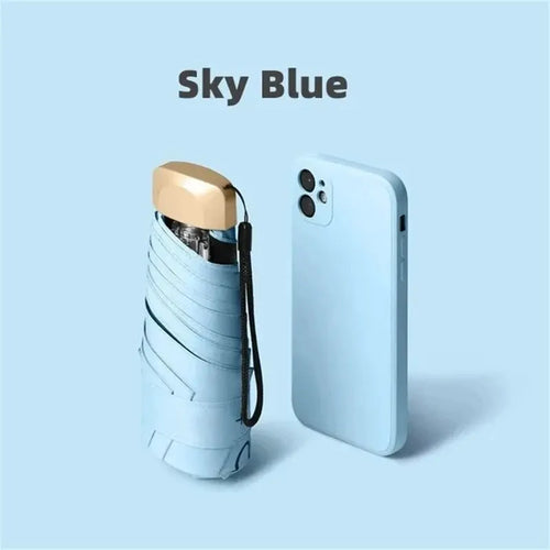 1Pc 55% Off Mini Sun Umbrella Pocket Rain Umbrella Vinyl Folding UV