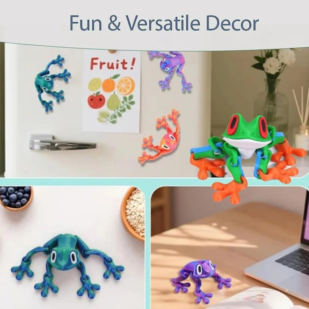 1pc 3D Printing Simulation Tree Frog Joint Movable Frog Ornaments