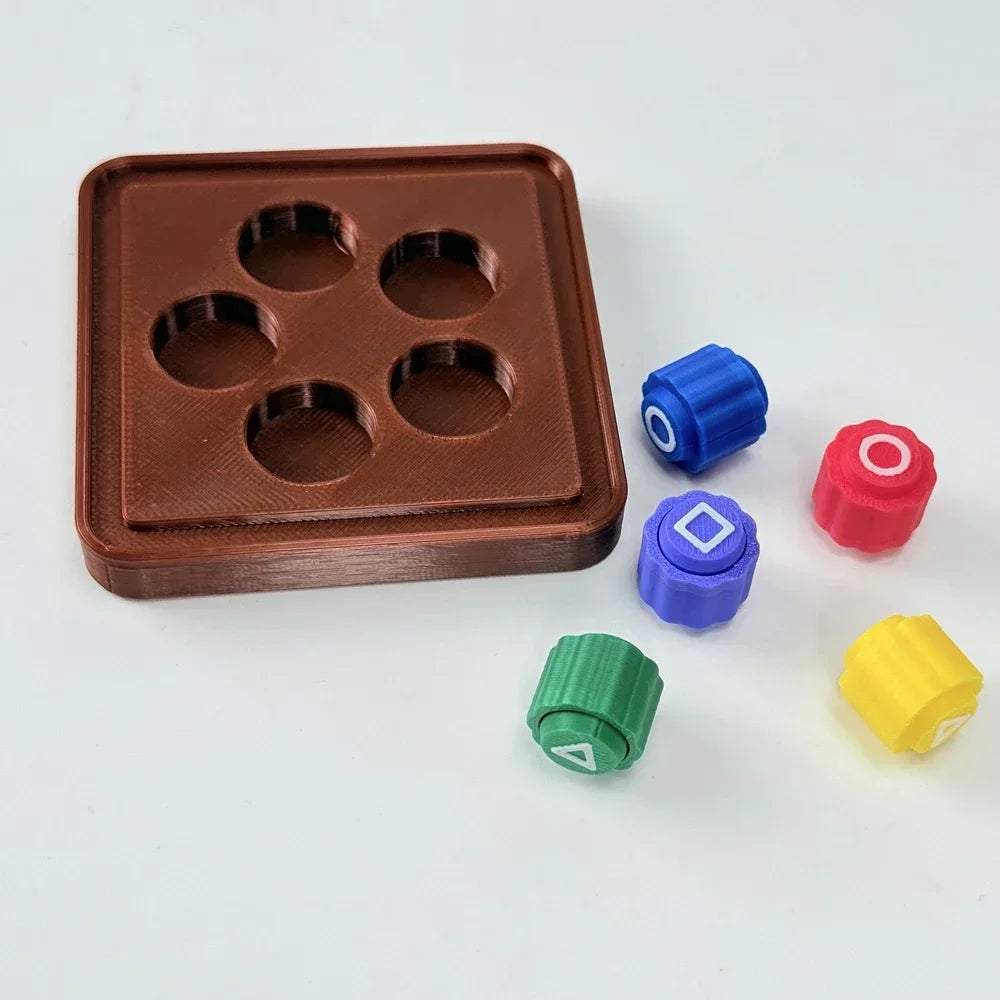 3d Printing Calamari Game Dice Party Game Props Square Circle Triangle