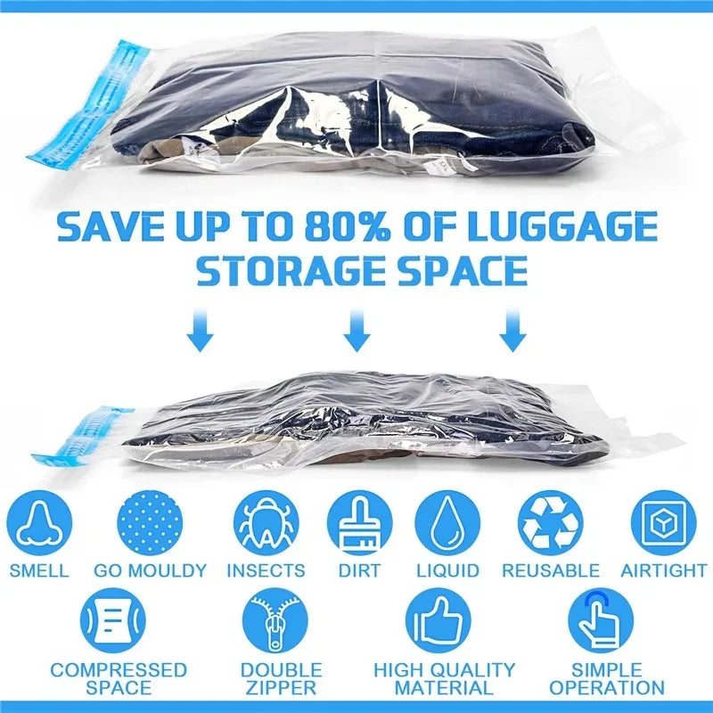 Travel Compression Bags, Roll Up Travel Space Saver Bags for Luggage,