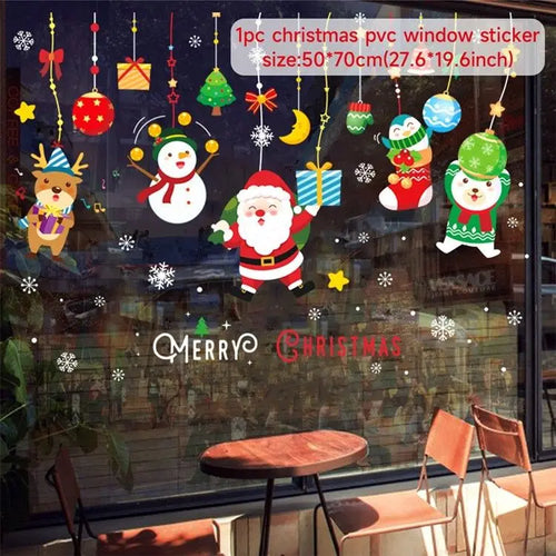 Christmas Window Stickers Merry Christmas Decorations for Home 2025
