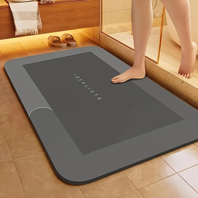 Diatomaceous Earth Bath Mat Super Absorbent Non Slip Fast Drying Soft