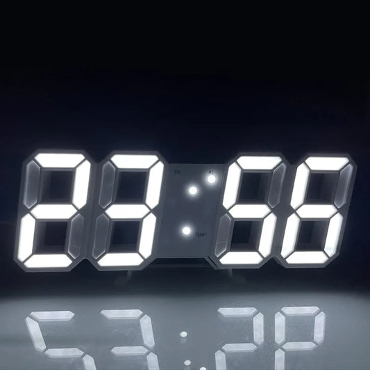 3D LED Digital Clock Luminous Fashion Wall Clock Multifunctional