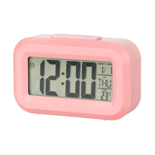 12/24h Led Digital Display Alarm Clock Home Bedside Battery Power