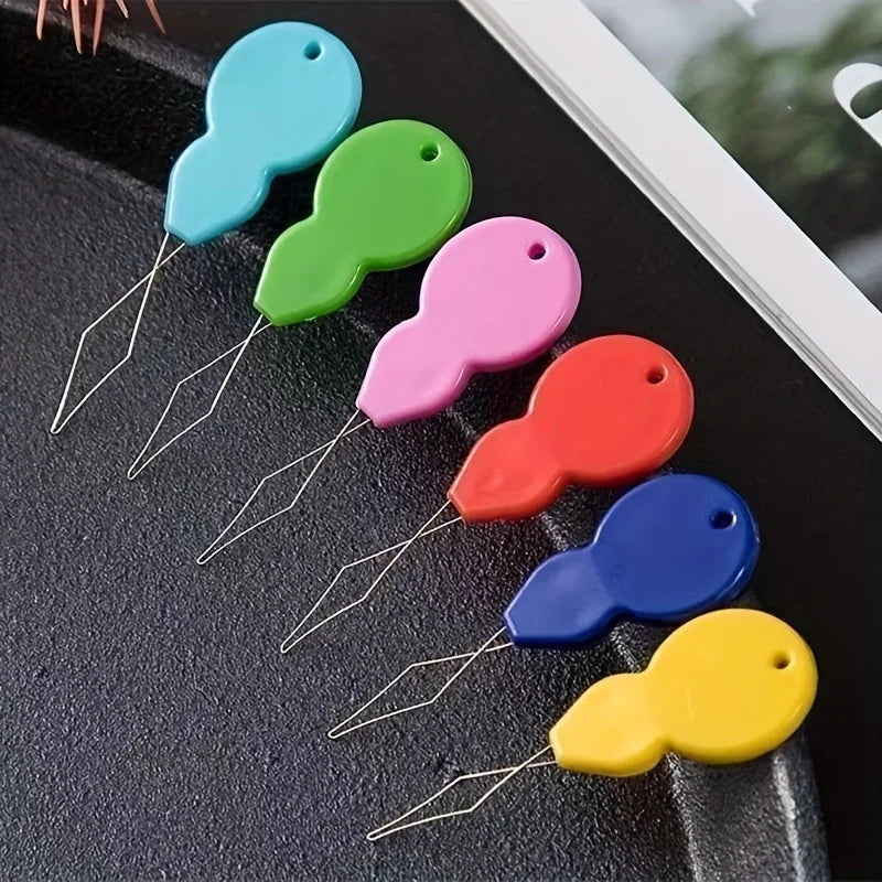 2/5/10pcs plastic needle thread - easy threading for hand sewing,