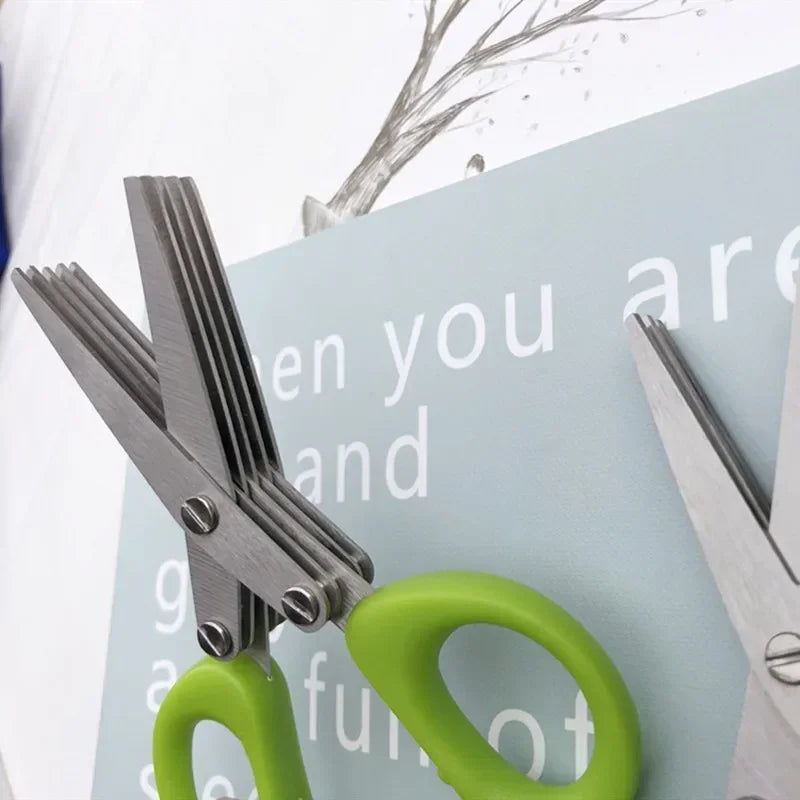 Multi-functional Stainless Steel 3/5 Layer Kitchen Scissors Pepper