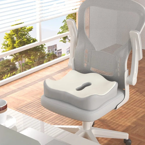 【Ergonomic Office Seat Cushion】3-Zone Memory Foam Lumbar Support