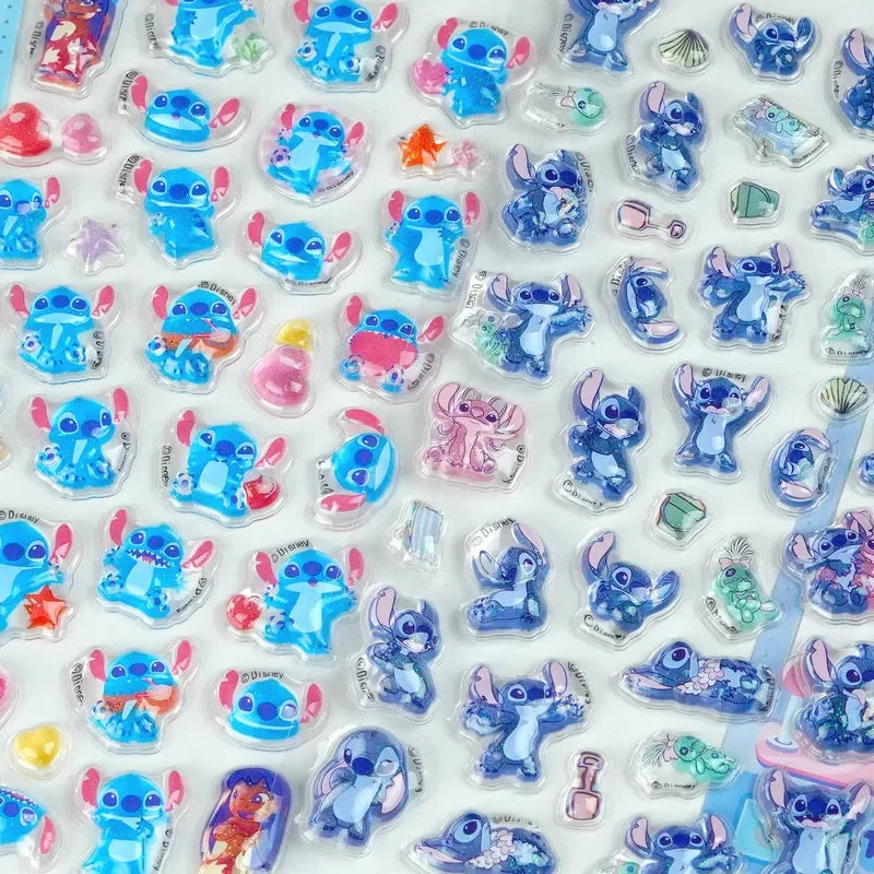 Genuine Stitch 3d Stereo Crystal Sticker Cute Cartoon Hand Account DIY