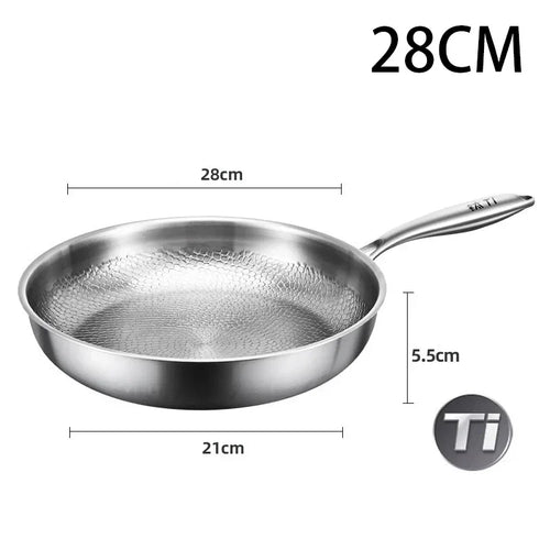 German Titanium Steel Frying Pan Uncoated Non Stick Pan Fish Scale