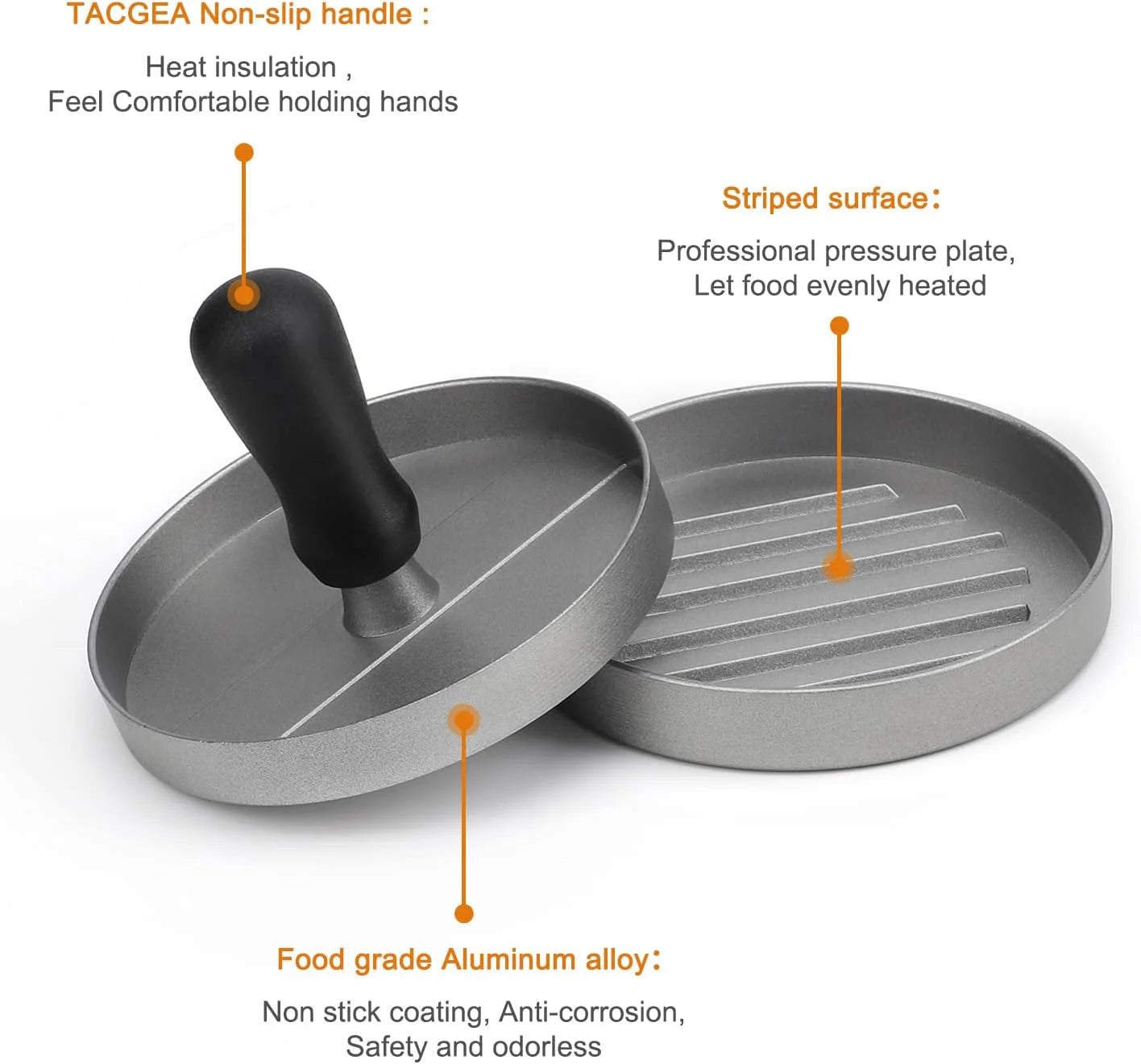 Burger Press Non-Stick Hamburger Patty Maker with Wax Paper Aluminum