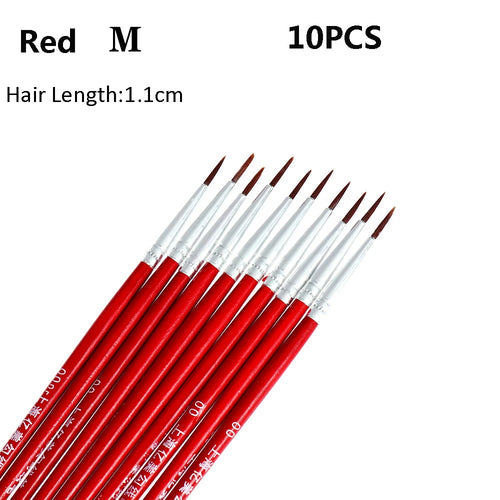 10pcs 0.7/1.1/1.5cm Fine Hand Painted Thin Hook Line Pen Art Supplies