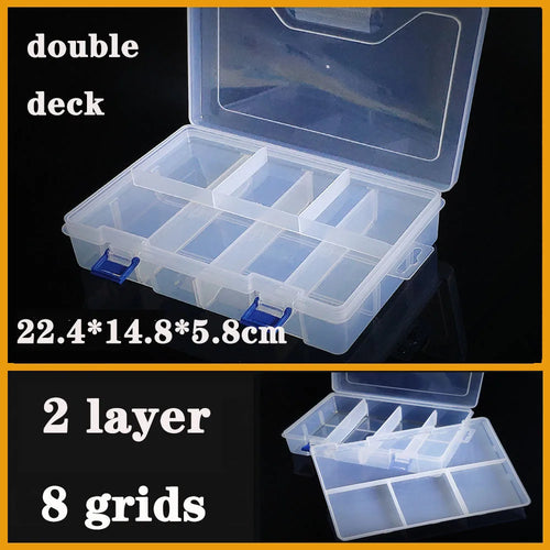 Transparent Plastic box Screw Compartment Box Jewelry Earring Display