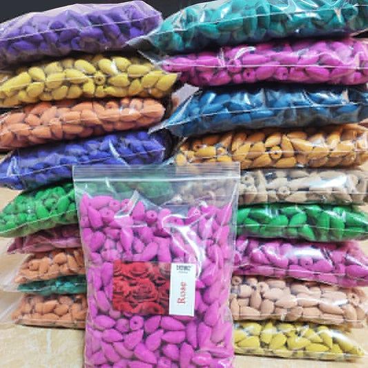 100g about 60pcs Natural Smoke Backflow Incense Cones Sandalwood