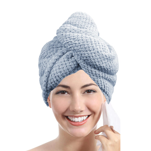 Solid color hair towel Textured dry hair cap 9.8 "X 25.5" absorbent