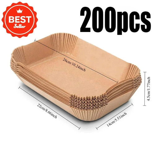 Extra Large Rectangular Paper Air Fryer Liners - Non-Stick, Easy
