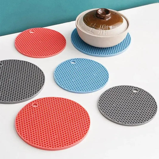 Round Heat Resistant Silicone Mat Drink Cup Coasters Insulation Non