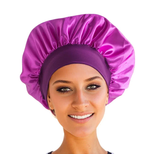 Bonnet Sleeping Cap Nightcap High Elastic Wide Brim Satin Night Hat