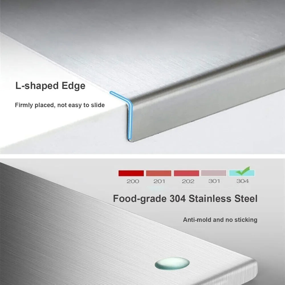 Food Grade Stainless Steel Chopping Board 304 Cutting Board Non-slip